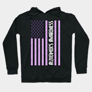 Cool America Flag Alzheimer Awareness Shirt Family Gift Hoodie